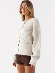 Wholesale Women’s Soft Ribbed Button-Up Knit Cardigan – Relaxed Fit Cozy Sweater