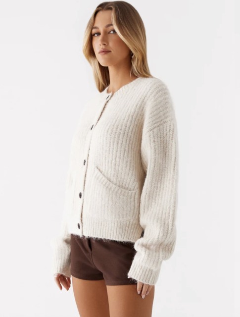 Wholesale Women’s Soft Ribbed Button-Up Knit Cardigan – Relaxed Fit Cozy Sweater