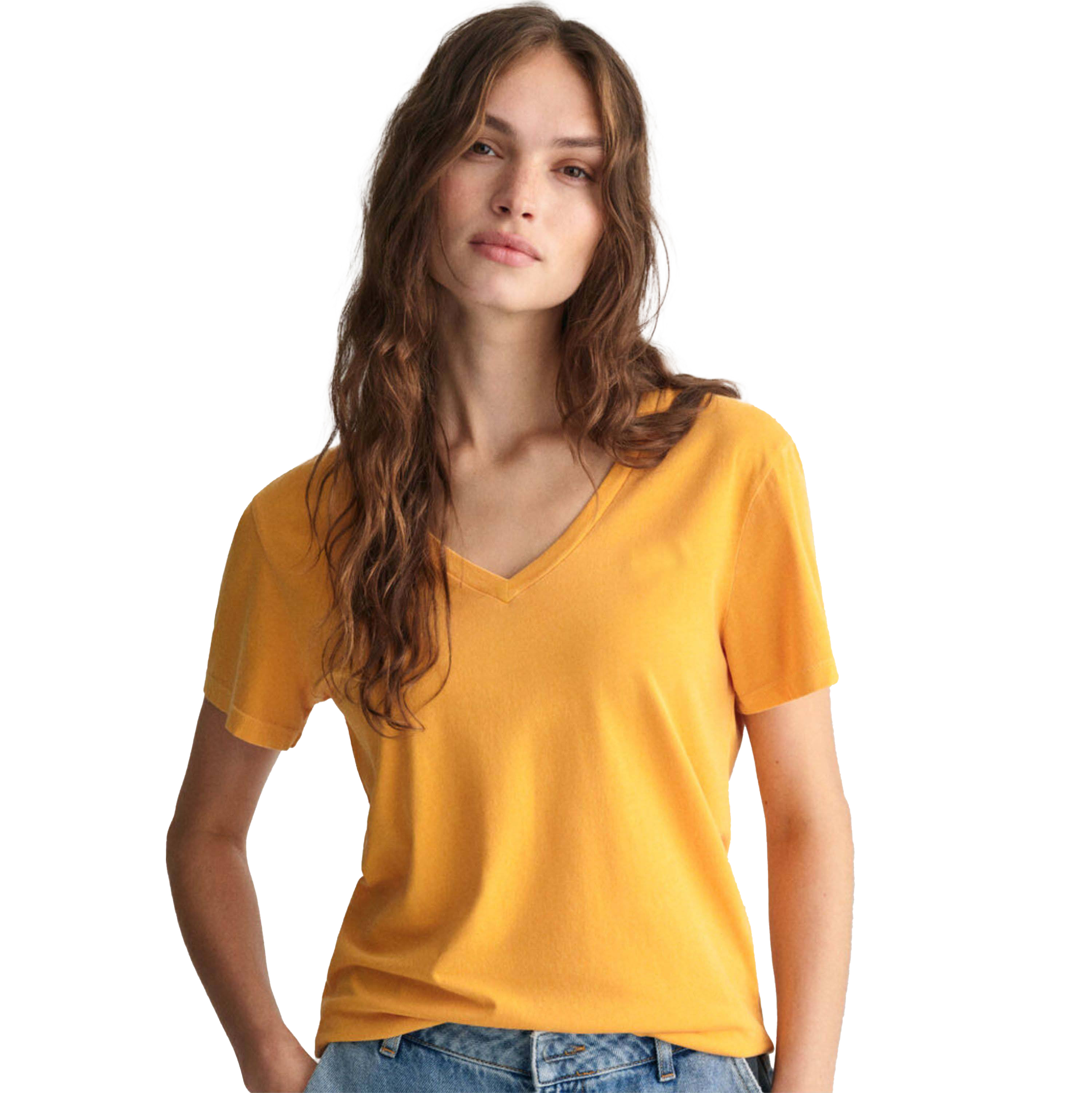 customized Women’s Classic V-Neck Short Sleeve T-Shirt – Soft Solid Color Casual Tee