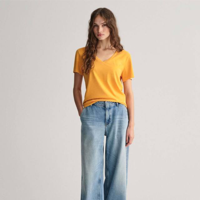 customized Women’s Classic V-Neck Short Sleeve T-Shirt – Soft Solid Color Casual Tee