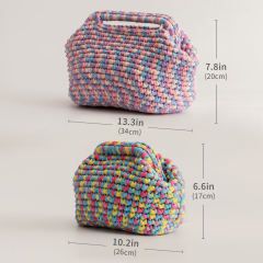 customized Women’s Handwoven Multicolor Knit Tote Bag – Soft Yarn Carryall Handbag
