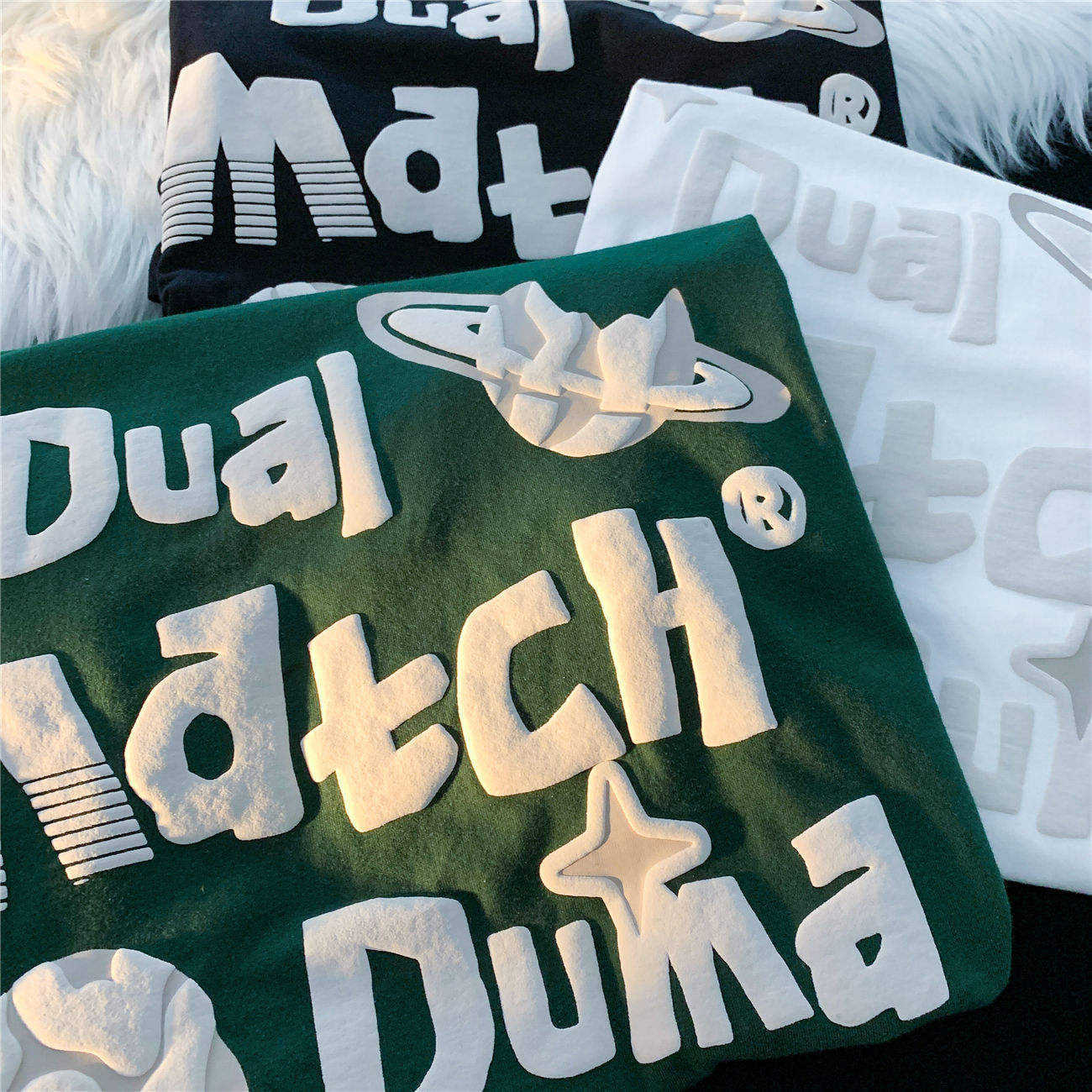 customized Women’s Unisex Oversized Graphic Print Long Sleeve T-Shirt – “Dual Match” Design