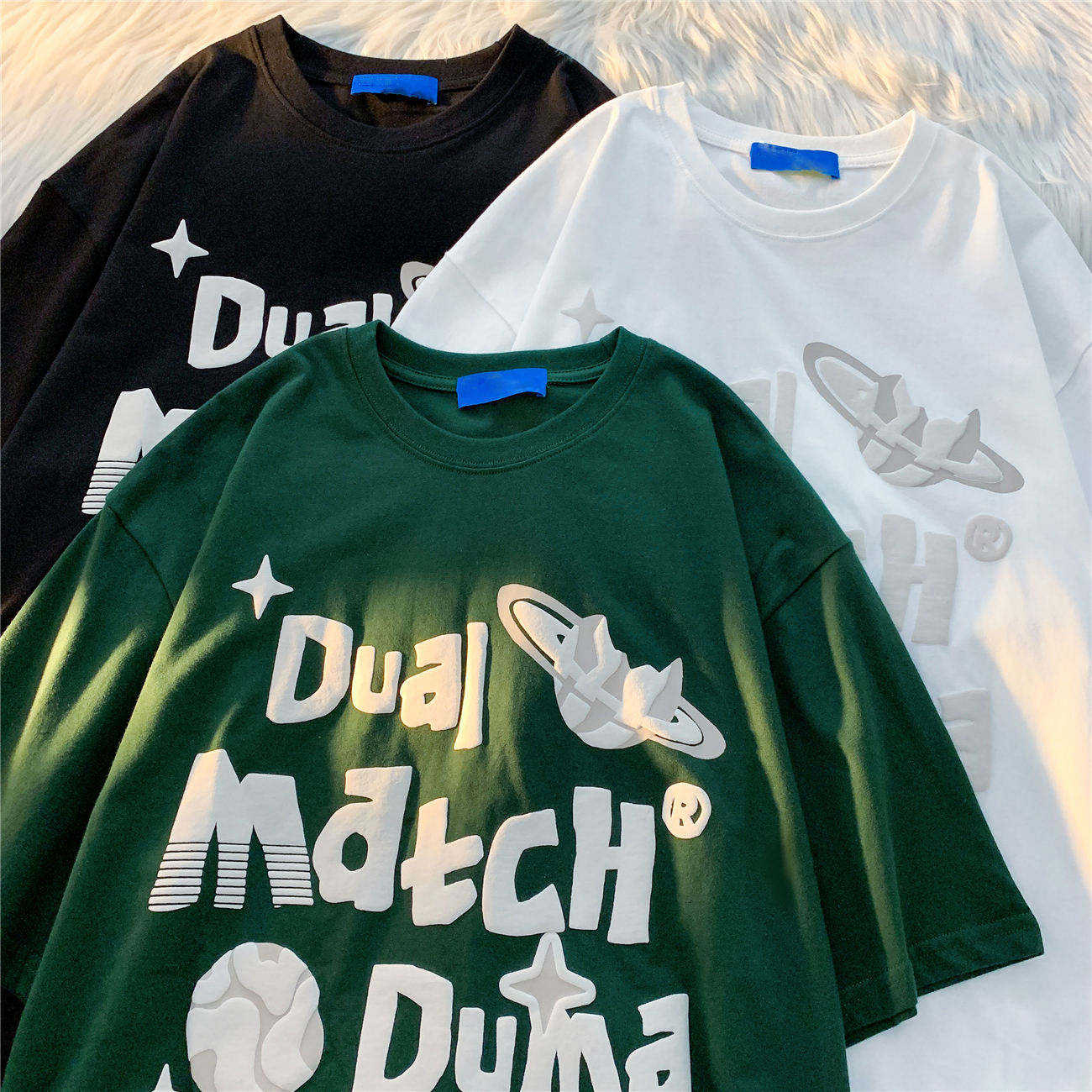 customized Women’s Unisex Oversized Graphic Print Long Sleeve T-Shirt – “Dual Match” Design