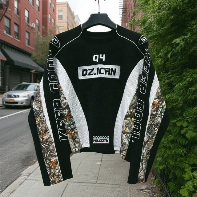 customized Women’s Unisex Cropped Motorsport Graphic Long Sleeve Top – “DZ.1CAN 94”