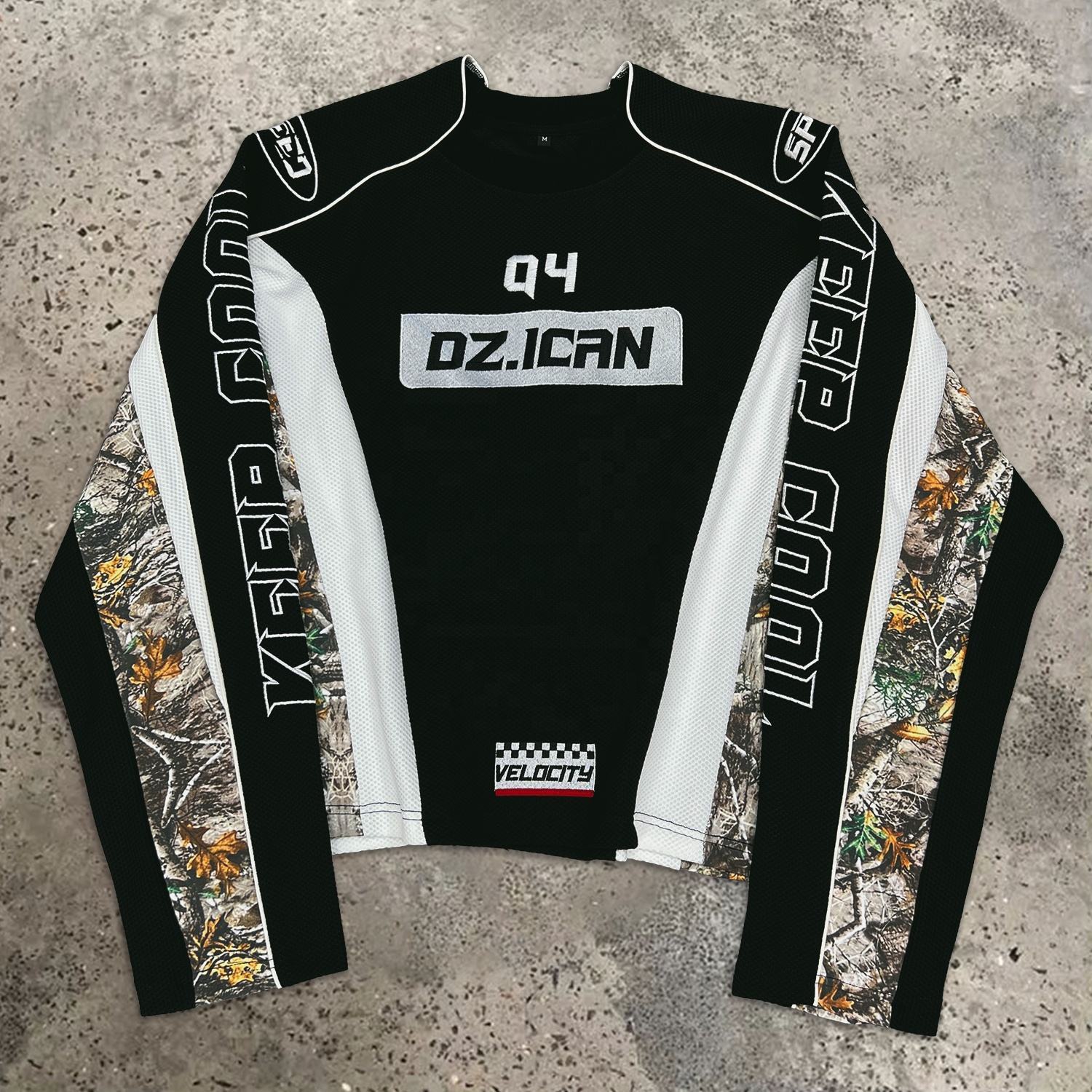 customized Women’s Unisex Cropped Motorsport Graphic Long Sleeve Top – “DZ.1CAN 94”