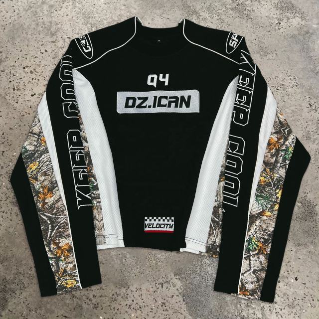 customized Women’s Unisex Cropped Motorsport Graphic Long Sleeve Top – “DZ.1CAN 94”