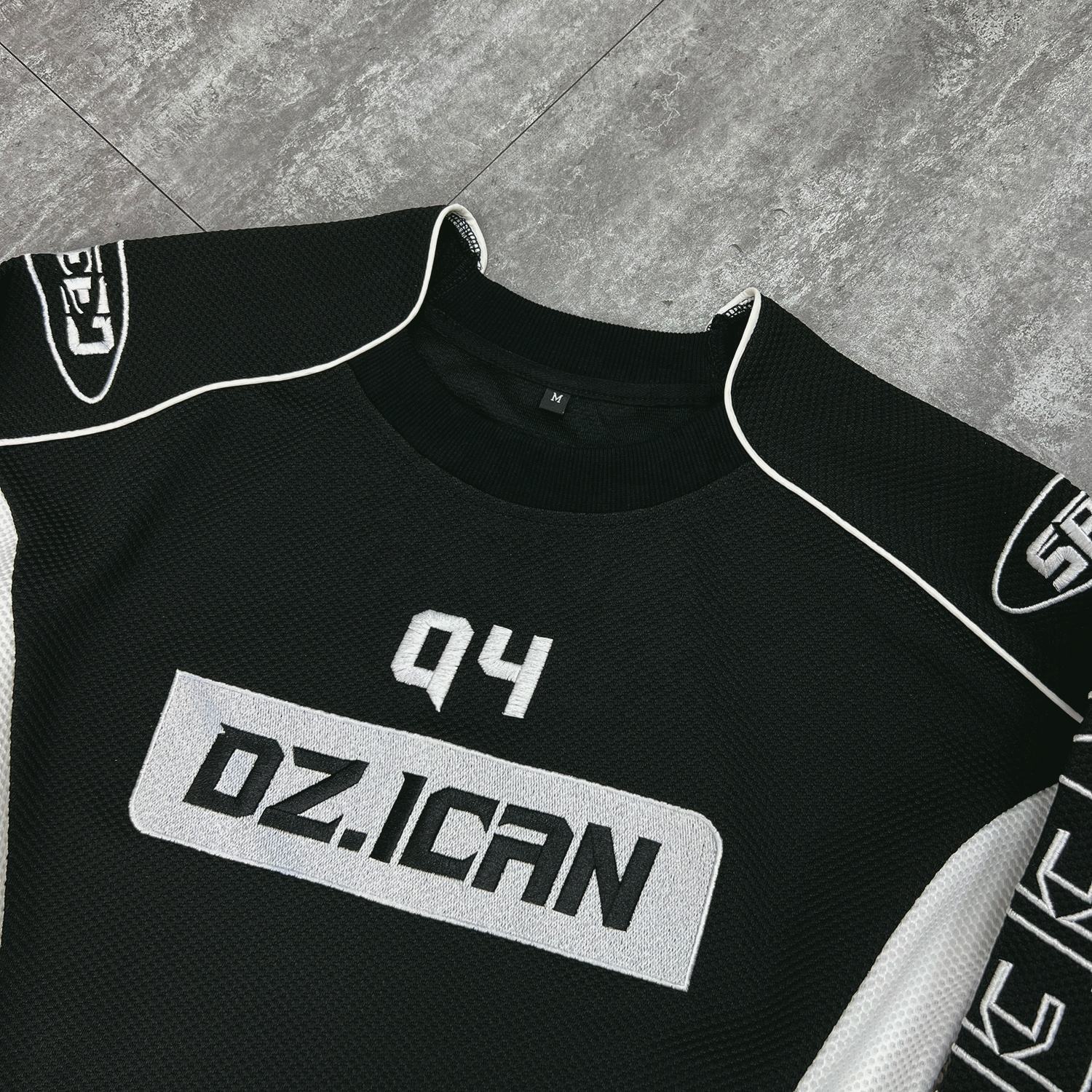 customized Women’s Unisex Cropped Motorsport Graphic Long Sleeve Top – “DZ.1CAN 94”