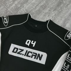 customized Women’s Unisex Cropped Motorsport Graphic Long Sleeve Top – “DZ.1CAN 94”