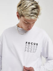 OEM ODM FOCUS Minimalist Long Sleeve T-Shirt – Unisex Casual Cotton Graphic Tee
