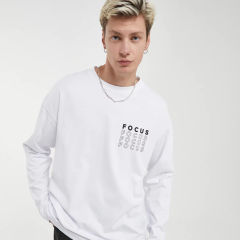 OEM ODM FOCUS Minimalist Long Sleeve T-Shirt – Unisex Casual Cotton Graphic Tee