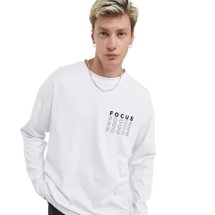 OEM ODM FOCUS Minimalist Long Sleeve T-Shirt – Unisex Casual Cotton Graphic Tee