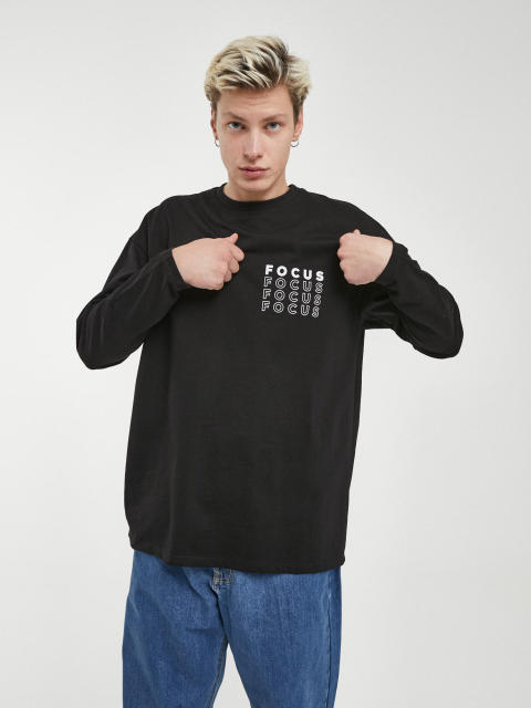 OEM ODM FOCUS Minimalist Long Sleeve T-Shirt – Unisex Casual Cotton Graphic Tee