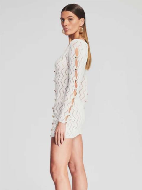 OEM ODM Women’s Long Sleeve Cutout Knit Mini Dress – Deep V-Neck Bodycon Party Dress