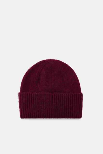 Personalized Embroidered Floral Knit Beanie Hat – Burgundy Winter Beanie