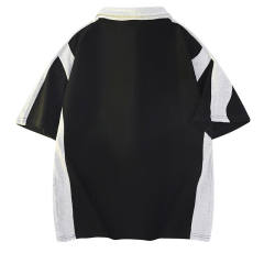 customized Women’s Men’s Contrast Panel Short Sleeve Polo Shirt with Half Zip