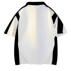 customized Women’s Men’s Contrast Panel Short Sleeve Polo Shirt with Half Zip