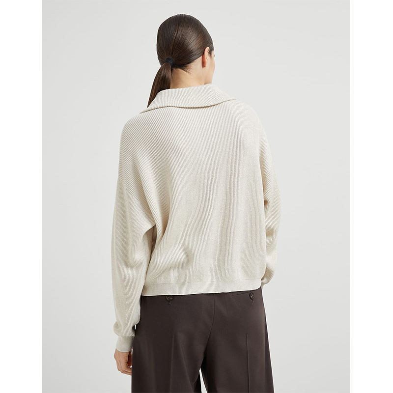 OEM ODM Minimalist Knit Polo Sweater – Long Sleeve Button-Up Pullover