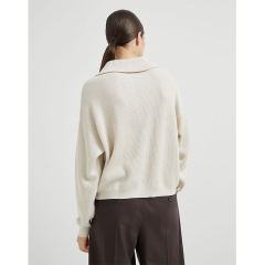 OEM ODM Minimalist Knit Polo Sweater – Long Sleeve Button-Up Pullover