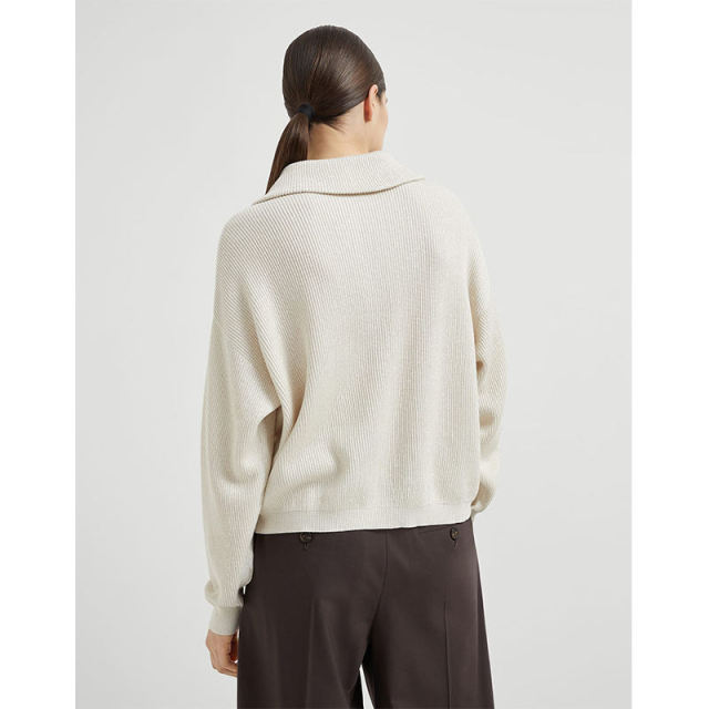 OEM ODM Minimalist Knit Polo Sweater – Long Sleeve Button-Up Pullover