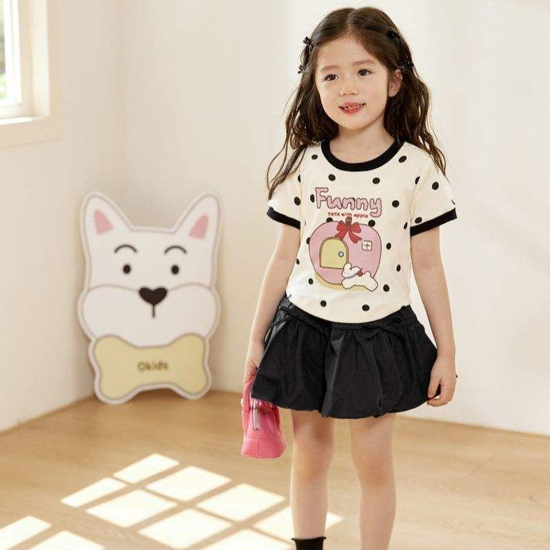 customized Women’s Men’s Girls’ Cute Cartoon Cat Short Sleeve T-Shirt and Pants Set