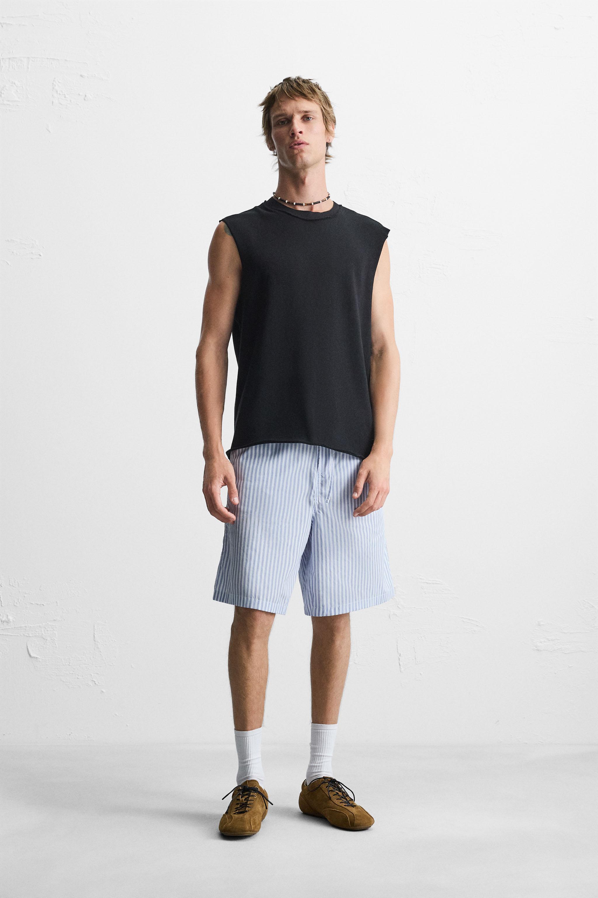 OEM ODM  Men’s Black Sleeveless Crew Neck T-Shirt