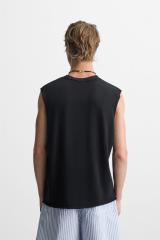 OEM ODM  Men’s Black Sleeveless Crew Neck T-Shirt