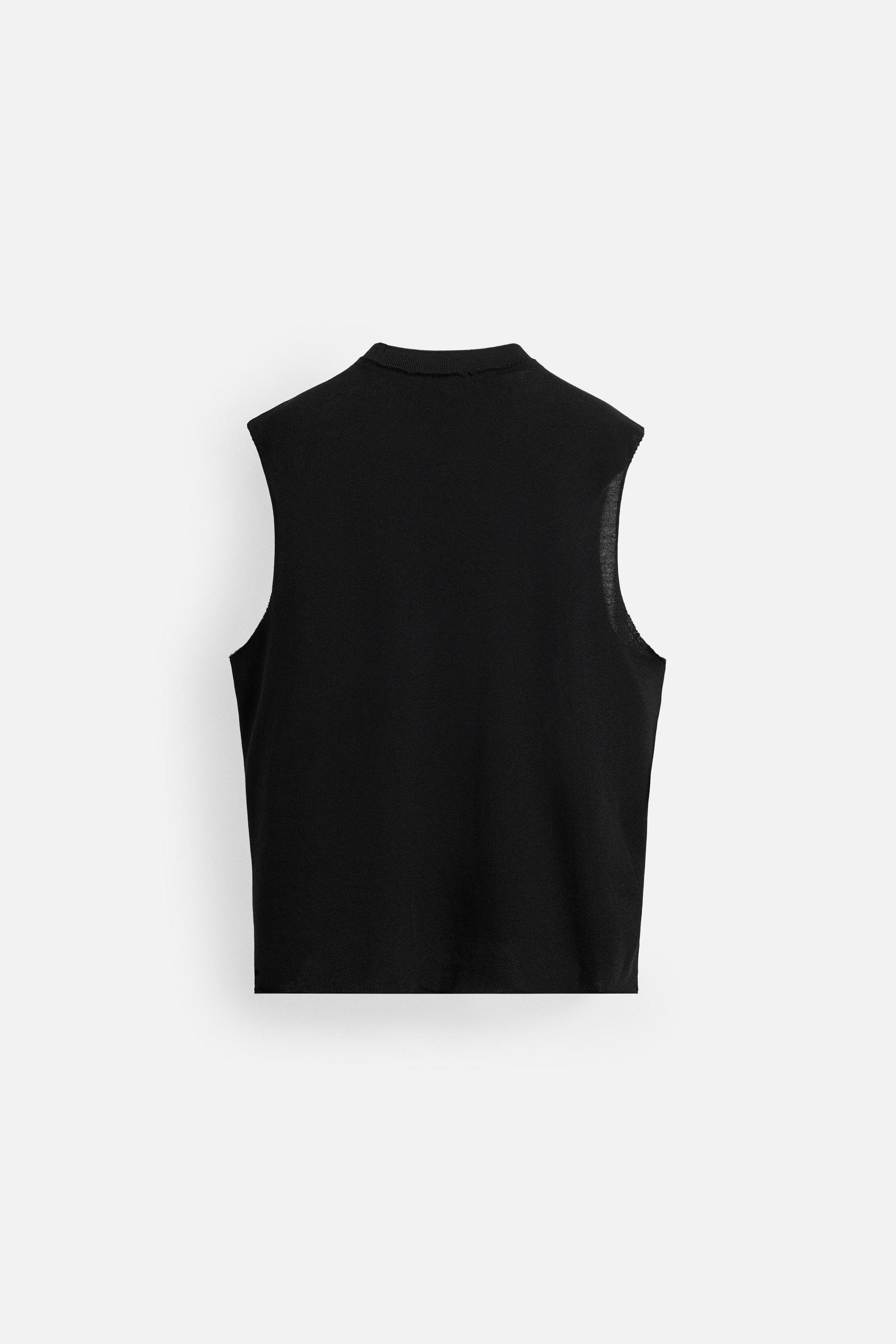 OEM ODM  Men’s Black Sleeveless Crew Neck T-Shirt