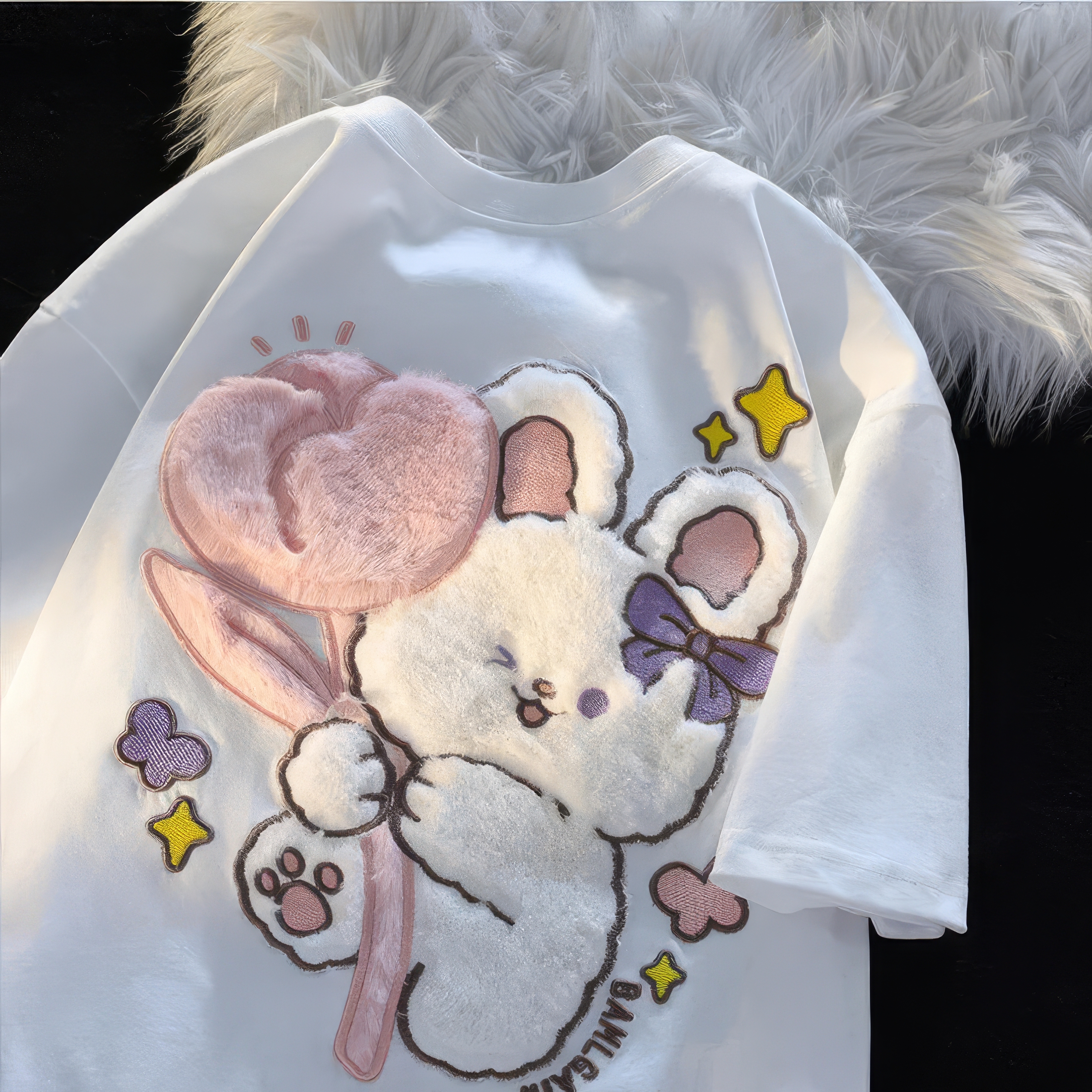 customized Women’s Men’s Cute Bunny Balloon Kids Sweatshirt – Soft Plush Cartoon Long Sleeve Top