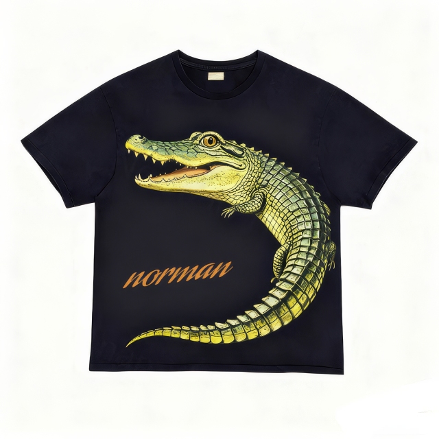 customized Women’s Black Qilin Embroidered T-Shirt – Chinese Mythical Beast Short Sleeve Tee