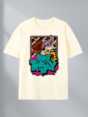 customized Women’s Not Today Graffiti Rabbit Graphic T-Shirt – Black Streetwear Cartoon Tee