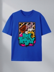 customized Women’s Not Today Graffiti Rabbit Graphic T-Shirt – Black Streetwear Cartoon Tee