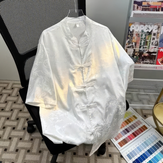 customized Women’s Men’s Black Jacquard Tang Suit Jacket (Chinese Frog Button Stand Collar Coat)