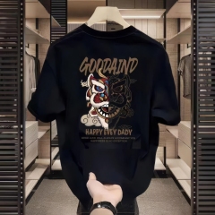 customized Women’s Men’s Black “Brave” Dragon Graphic T-Shirt (Japanese/Asian Streetwear Back Print Tee)