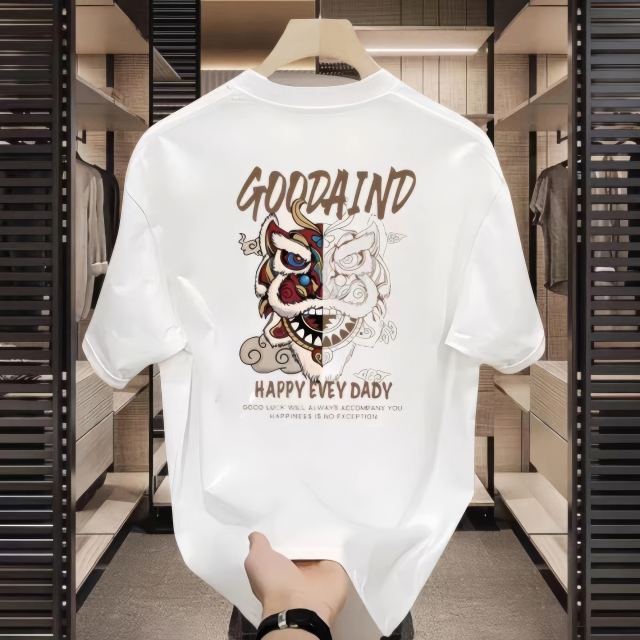 customized Women’s Men’s Black “Brave” Dragon Graphic T-Shirt (Japanese/Asian Streetwear Back Print Tee)