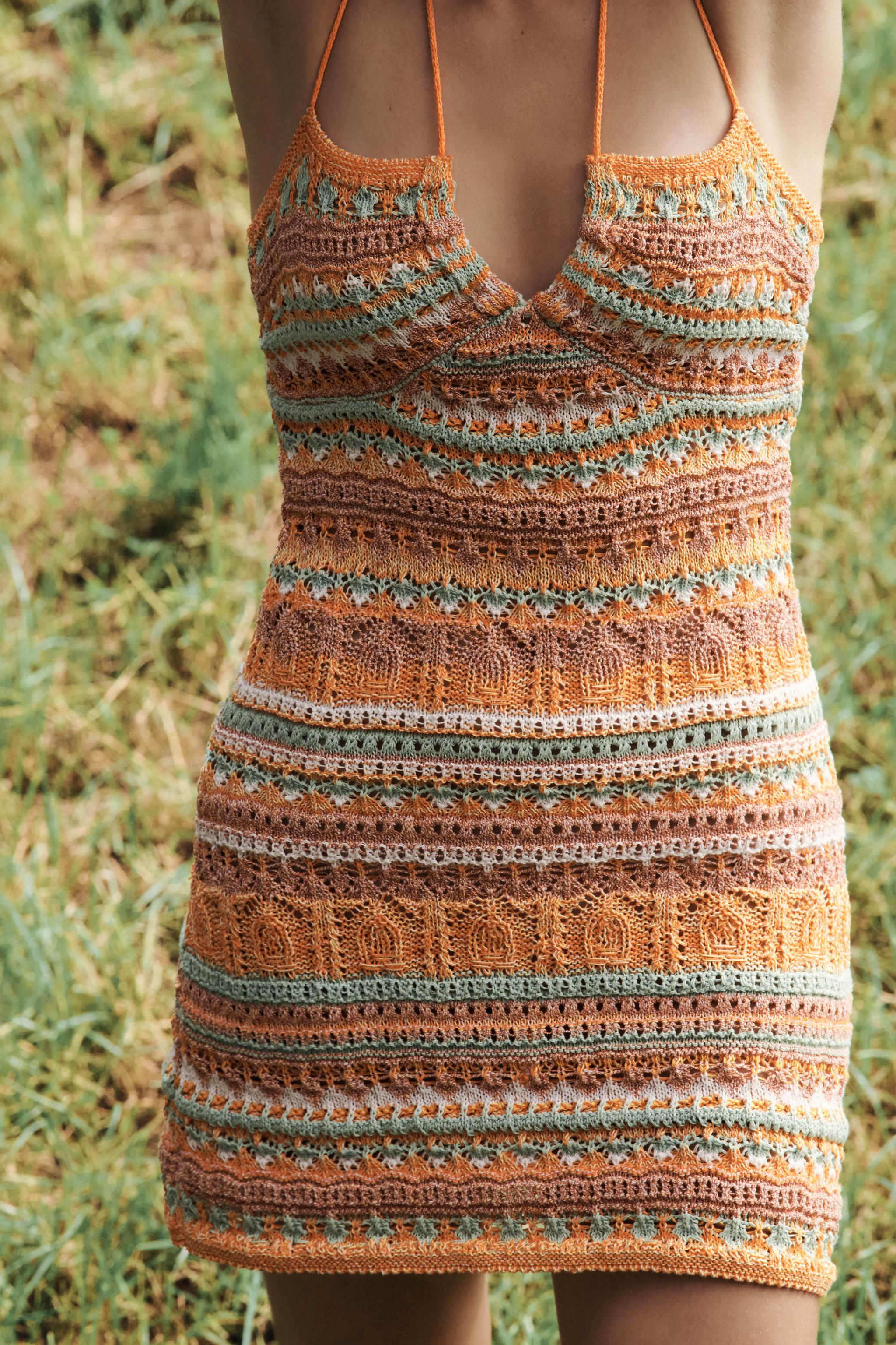 Wholesale Women’s Crochet Knit Spaghetti Strap Mini Dress – Bohemian Summer Beach Dress