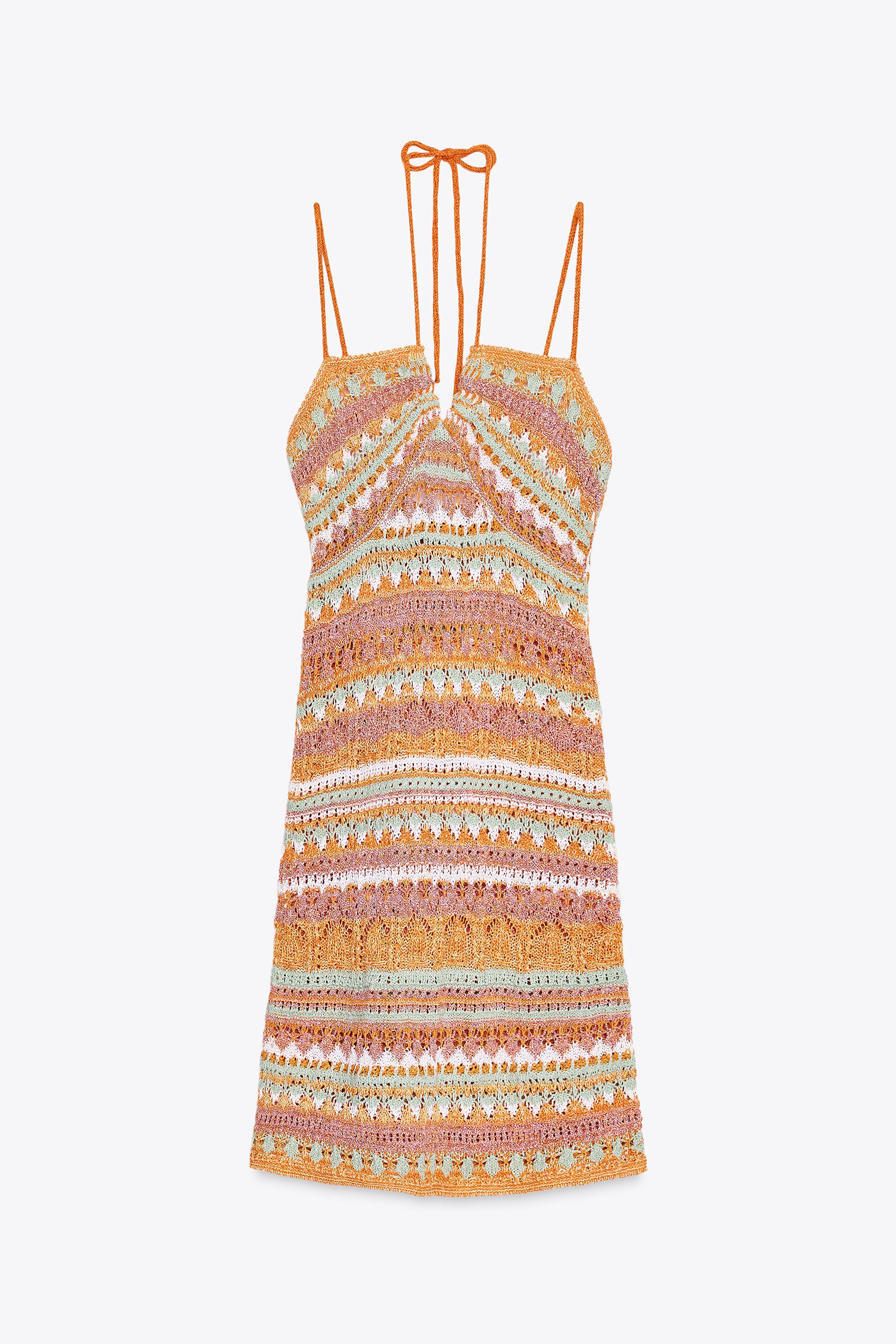 Wholesale Women’s Crochet Knit Spaghetti Strap Mini Dress – Bohemian Summer Beach Dress