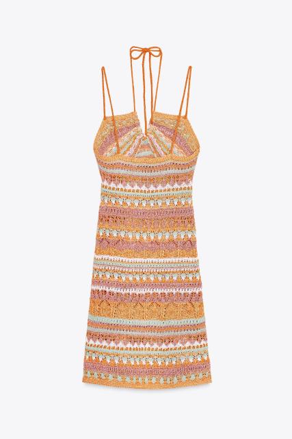 Wholesale Women’s Crochet Knit Spaghetti Strap Mini Dress – Bohemian Summer Beach Dress