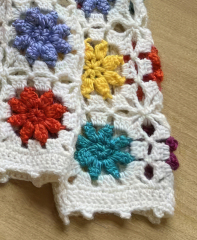 customized Men’s Women’s Multicolor Floral Crochet Knit Sweater – Handmade Open-Knit Boho Pullover