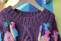 customized Men’s Women’s Multicolor Floral Crochet Knit Sweater – Handmade Open-Knit Boho Pullover