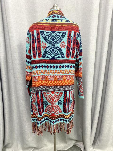 OEM ODM  Women’s Bohemian Geometric Knit Fringe Long Cardigan