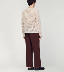 Made-to-order Men’s Crochet Patchwork Knit Sweater | Openwork Geometric Knit Pullover