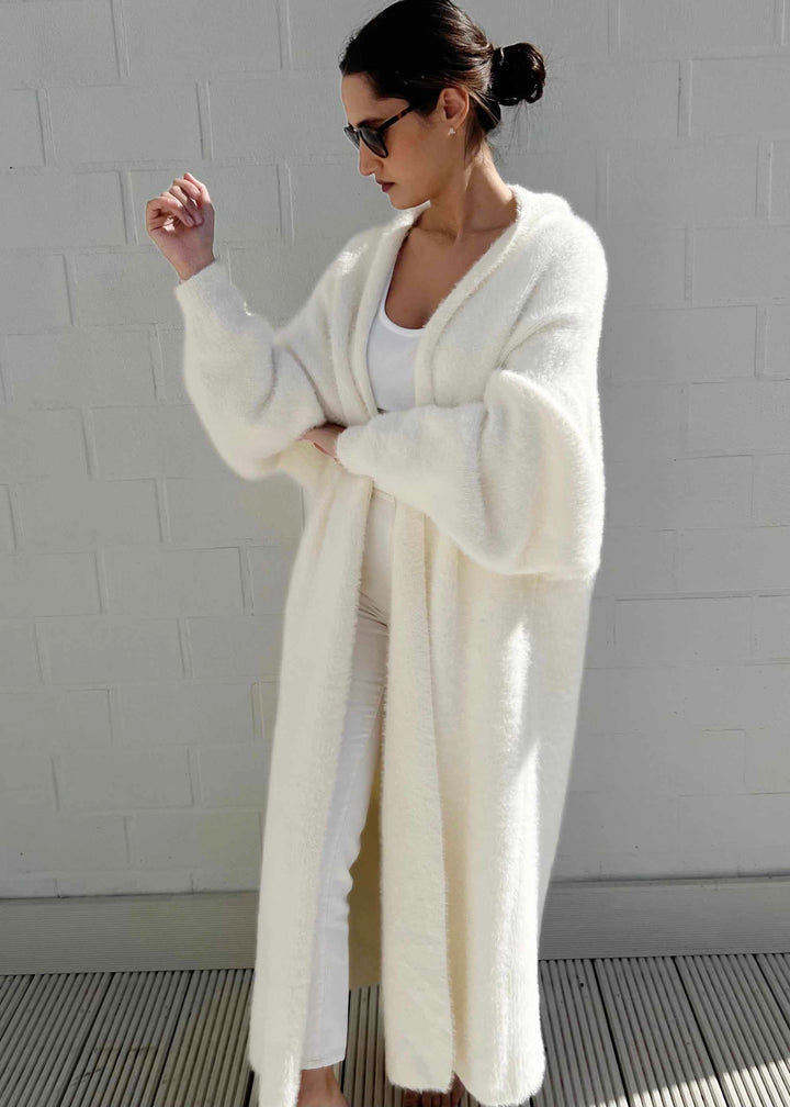 customized Women’s Luxury Oversized Fuzzy Knit Long Cardigan Coat