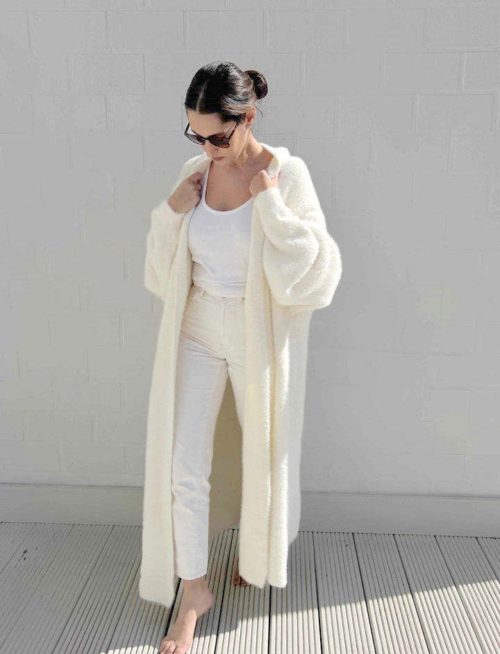 customized Women’s Luxury Oversized Fuzzy Knit Long Cardigan Coat