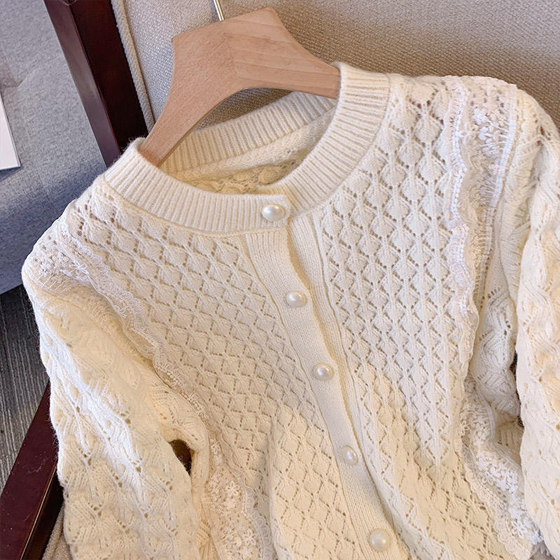 customized Women’s Classic Pearl Button Cable Knit Cardigan Sweater