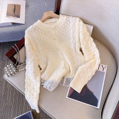 customized Women’s Classic Pearl Button Cable Knit Cardigan Sweater