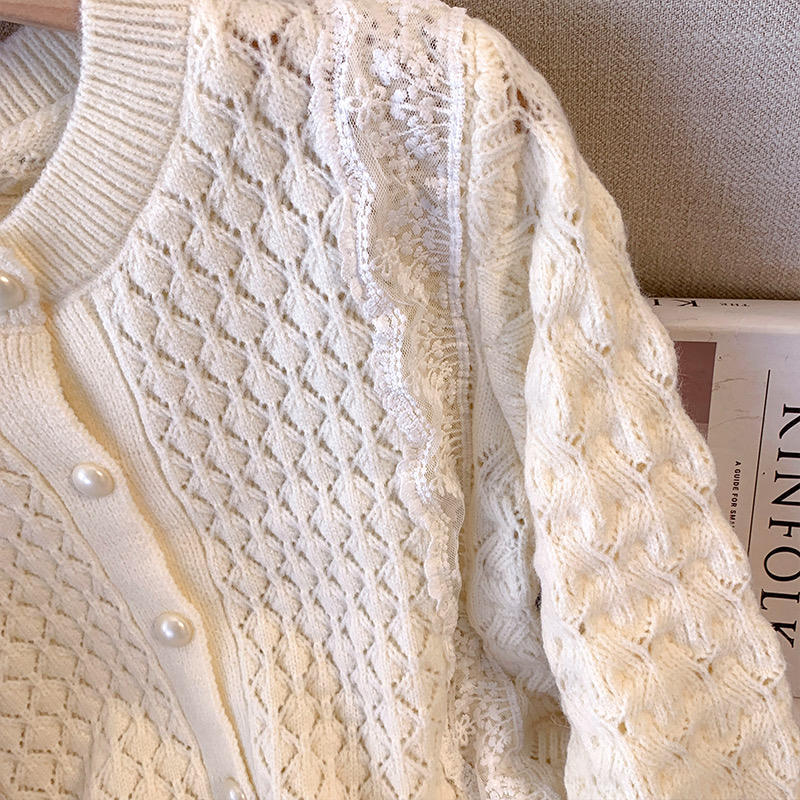 customized Women’s Classic Pearl Button Cable Knit Cardigan Sweater