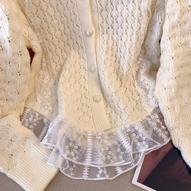customized Women’s Classic Pearl Button Cable Knit Cardigan Sweater