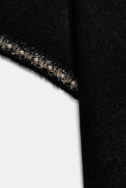 ODM OEM Women’s Black Short Sleeve Textured Knit Sweater Top