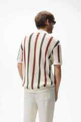 Factory Direct Men’s Vintage Striped Knit Polo Shirt