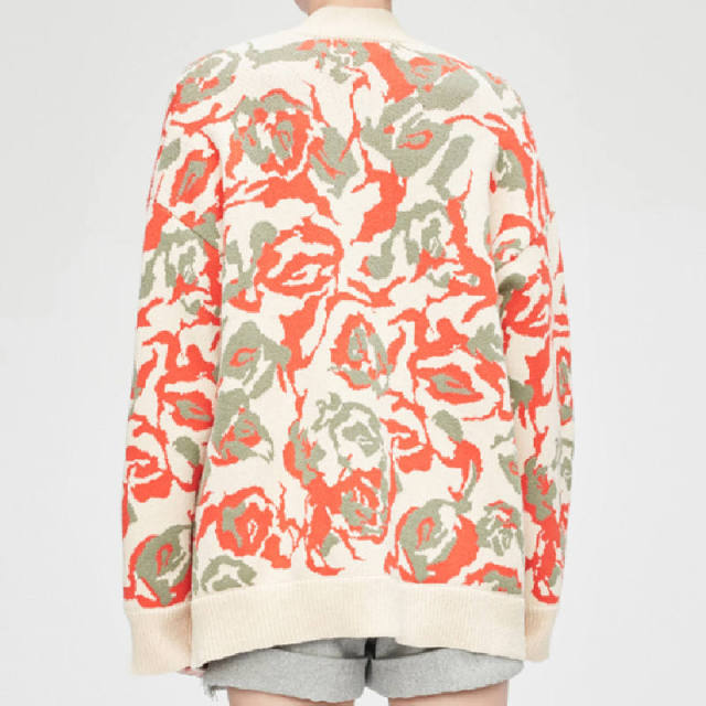 Made-to-order Women's Vintage Floral Knit Cardigan Sweater